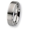 Ridged Edge Brushed and Polished Titanium Ring (6.0 mm) - Sizes 6-13