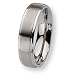 Ridged Edge Brushed and Polished Titanium Ring (6.0 mm) - Sizes 6-13