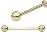 14K SOLID Real Gold Barbell 7/8 Tongue Nipple 22mm YEL