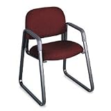 Cava Collection Sled Base Guest Chair, Burgundy Fabric