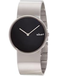 a.b. art Womens D102B Series D Stainless Steel Swiss Quartz Black Dial and Metal Bracelet Watch