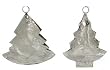 Polished Tin Tree Christmas Ornaments 4"H Set / 6 (3 ea)