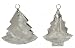 Polished Tin Tree Christmas Ornaments 4"H Set / 6 (3 ea)