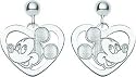 Sterling Silver Disney Mickey Mouse Heart Dangle Earrings