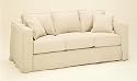 1052 Slip cover sofa and love seat set with squared arms and skirted bottom