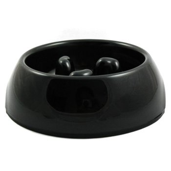 Slow-Eating Anti-Gulping Food Bowl (for Dogs & Cats) - Black, Jumbo