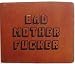 Pulp Fiction Geldbeutel Bad Mother Mother Ledergeldbeutel braun/schwarzer Tintenaufdruck original Film Replik Geldbörse