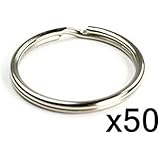 Bluecell 50pcs 25MM Split Key Chain Ring Connector Keychain with Nickel Plated