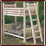 'White Ozark' Twin over Futon Bunk Bed