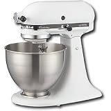KitchenAid KSM75WH Classic Plus Tilt-Head 4-1/2-Quart Stand Mixer, White
