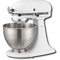 KitchenAid KSM75WH Classic Plus Tilt-Head 4-1/2-Quart Stand Mixer, White