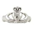Irish Friendship & Love Band Claddagh Ring in Sterling Silver, Sizes 4, 5, 6, 7, 8, and 9, #2601