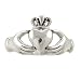 Irish Friendship & Love Claddagh Band Ring in Sterling Silver, Size 5, #2601