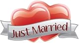 Just Married Hearts Car Sign Magnet