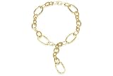 14K White Gold Matte-Finish Hand-Crafted Oval-Shaped Open Link Lariet Necklace, Enhanced with Burnish Set Diamonds.