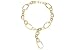 14K White Gold Matte-Finish Hand-Crafted Oval-Shaped Open Link Lariet Necklace, Enhanced with Burnish Set Diamonds.