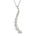 10k White Gold Journey Diamond Curve Pendant (1/2 cttw, I-J Color, I3 Clarity), 18"