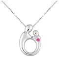 Kirchner Mother and Child® 14k White Gold Pink Sapphire Pendant with Chain