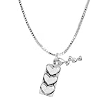 Sterling Silver I Love You More Two Charm Reversible Necklace, 18
