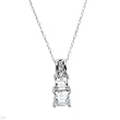 Necklace With 1.44ctw Aquamarines and Created Sapphires Crafted in White Gold Length 18in