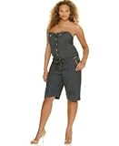 Apple Bottoms - Apple Bottoms Plus Size Strapless Denim Romper