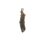 Kyanite Pendant 01 Wire Wrap Blue Bent Blade Stone Copper Crystal 2