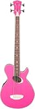 Luna Guitars Diana Series - Venus Pink 4-string Acoustic Bass Guitar