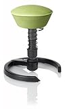 SWOPPER CLASSIC 3D-Aktiv-Bürostuhl Hocker Sitzpolster Normal, Farbe pistacchio, Fussring mit Metallgleiter, Feder MEDIUM, Basis Anthrazit, Federfarbe wie Basis (SWOP22)