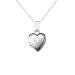 Sterling Silver Children's Hand Engraved Cross Heart Locket Pendant, 13"