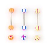 Set of 3 Tongue Barbells with Acrylic screw on balls