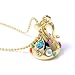 Adorable Gold Kiss Rhinestone Pendant Charm Necklace