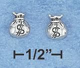 .925 Sterling Silver Money Bags Earrings by SilverChicks by Silverchicks