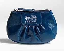 Coach Patent Madison Skinny Case Bag Key Chain 43154 Colbalt Blue