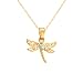 10k Yellow Gold Dragonfly Pendant