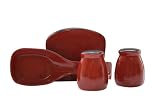 Corelle Napkin Holder, Spoon Rest, Salt and Pepper Shaker Set, Chili Red