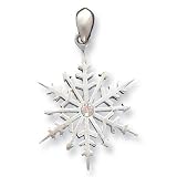 Sterling Silver Snowflake with Swarovski Crystal