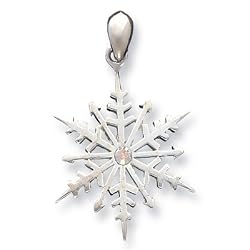 Sterling Silver Snowflake with Swarovski Crystal