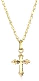 Jewelry Of Faith Girl's 10k Gold Cross Pendant & Gold Filled Chain