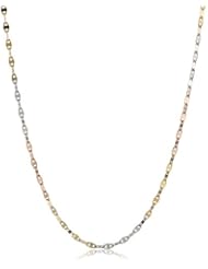 14k Tri Color Gold Fancy Chain Necklace
