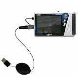 Gomadic for the APEX Digital E2go - Retractable USB Cable for the APEX Digital E2go with Power Hot Sync and Charge capabilities - Gomadic Brand w/ TipExchange Technology