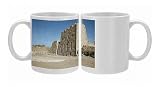 Entrance, west pylons, grooved to hold 8 flagstaffs, unfinished stonework, Photo Mugs