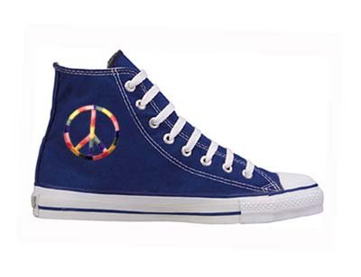 Converse Chuck Taylor All Star Navy High Top Custom Embroidery Peace Sign m9622newpeace product image