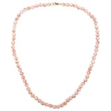 14k Yellow Gold 4-4.5mm Round Natural Pink Coral Bead Necklace, 18