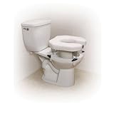 Raised Toilet Seat With 4 Locking Brackets Open Padded