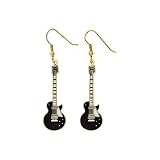 ギブソン・レスポール ギター 黒 ピアス Guitar Earrings