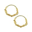14K Yellow Gold 2 x 13 MM Wire Hoop Earrings