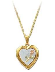 Landstroms Black Hills Gold Heart Locket with Mother Of Pearl - PE799