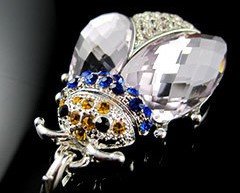  Flash  Crystal Clear Lady Ladybug Jewelry Drive Necklace