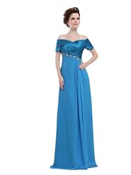 Chiffon Off the Shoulder Floor Length  Applique Pleated Sheath Mother-of-the-Bride Dress/Mini Dress  With Rhinestones