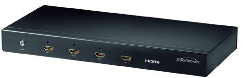 Clicktronic HC 44 HDMI Splitter 1 In/4 Out mit HDMI Lock System, ATC Labor zertifiziert, vergoldete Kontakte